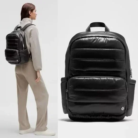 NWT Lululemon everywhere backpack *Wunder puff BLACK Lululemon Wunder Puff Backpack 20L - Black - lulu fanatics main image 2